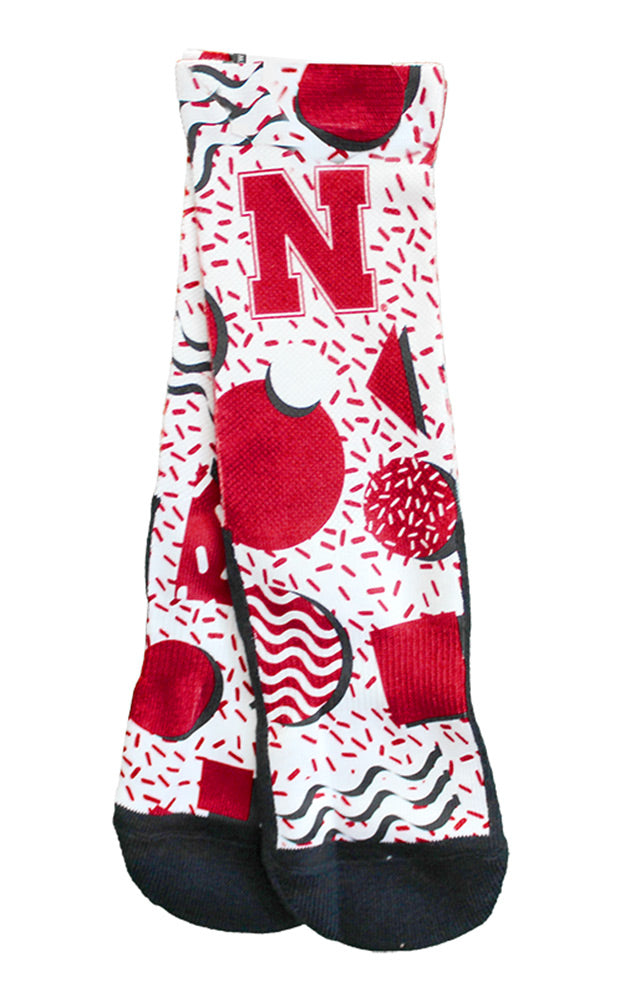 Nebraska Geometric Rockem Socks