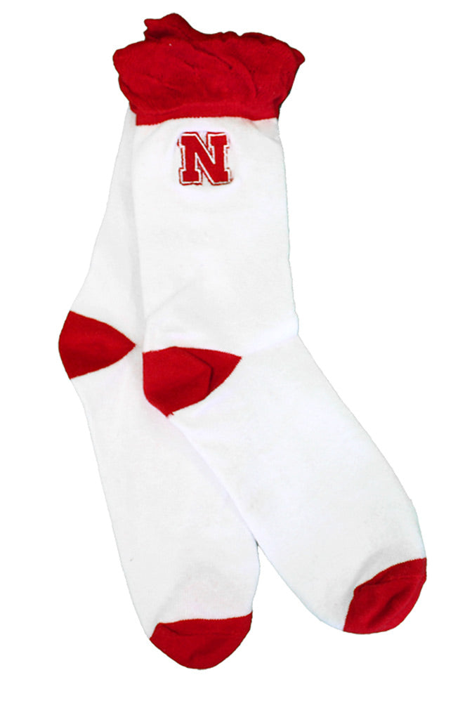 Husker Gals Kickoff Crew Ruffle Socks