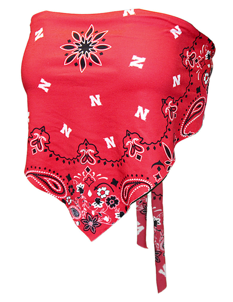 Nebraska Gals Tie-Back Bandana Top