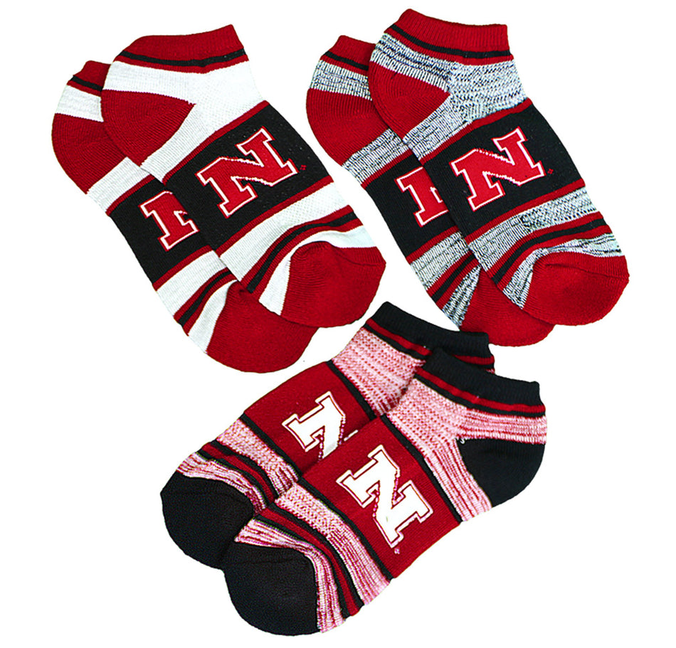 Nebraska Heathered 3-Pack Socks