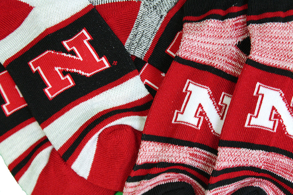 Nebraska Heathered 3-Pack Socks