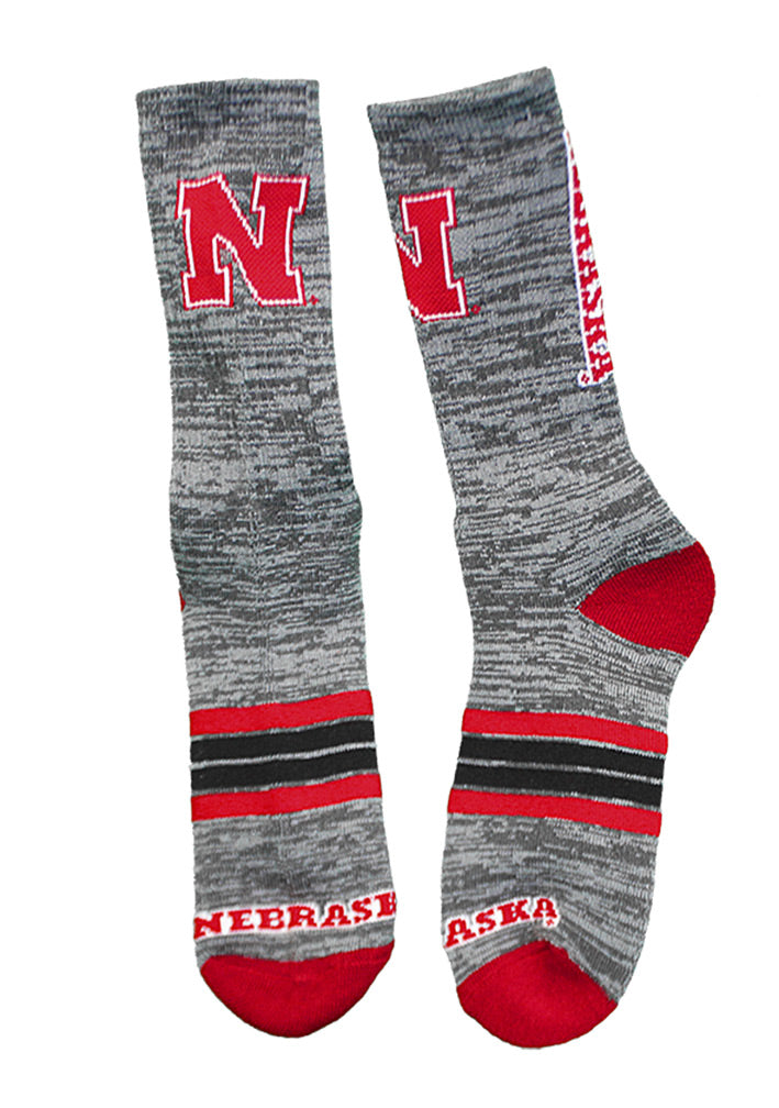 Quad Nebraska Crew Sock