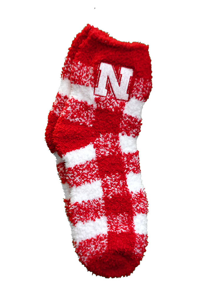 Ladies Buffalo Check Fuzzy Sock