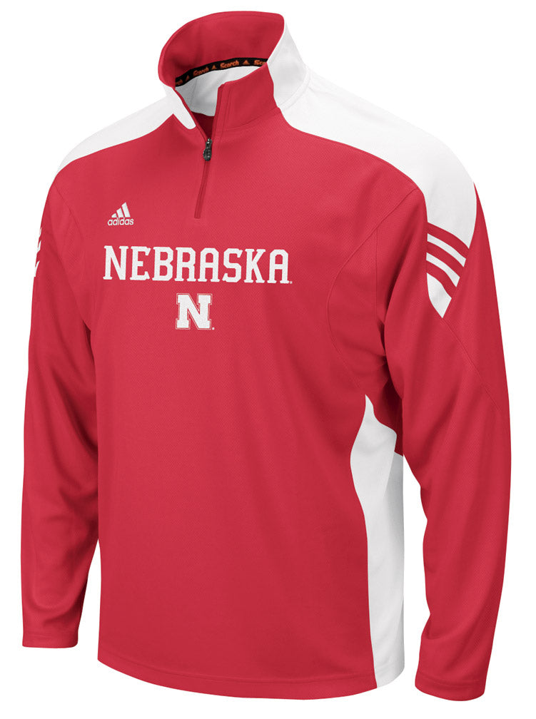 Red 1/4  Zip Adidas Coaches Pullover