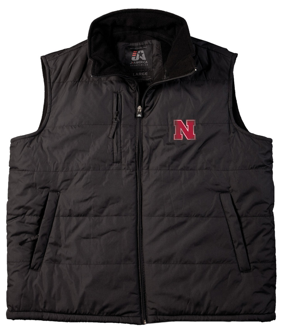 BLACK MICROFLEECE LINED VEST