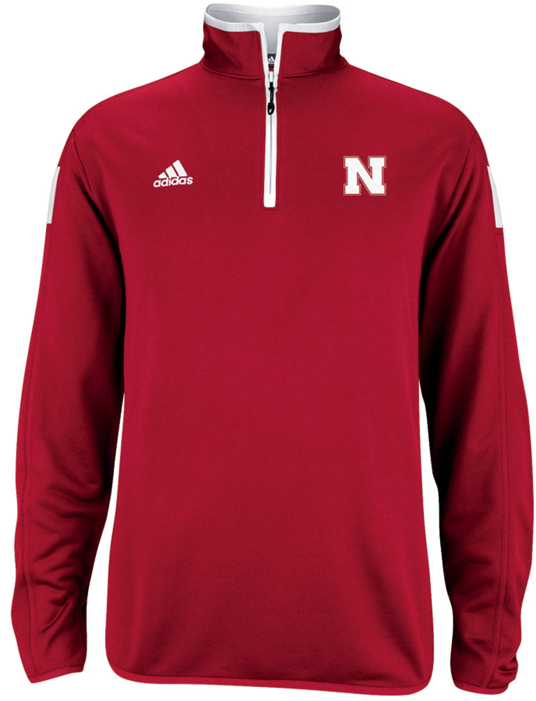 Adidas Red Sideline Long Sleeve 1/4 Zip Knit