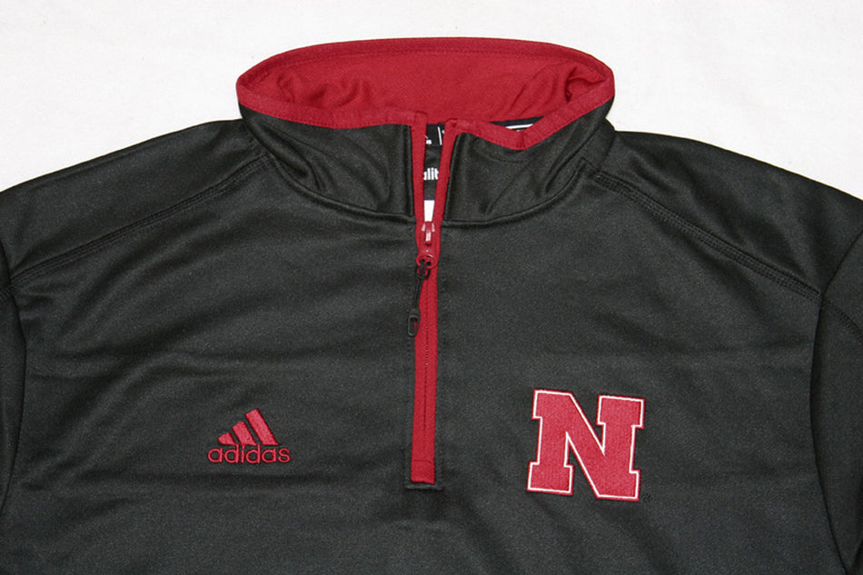 Adidas Black Sideline Long Sleeve 1/4 Zip Knit