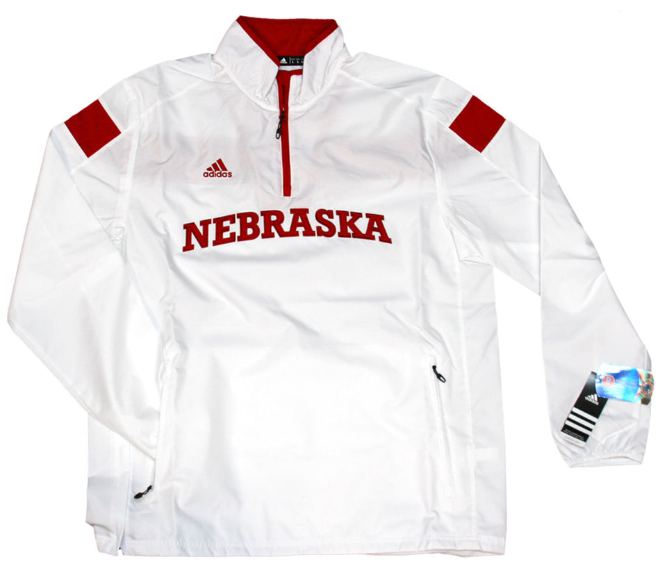 Adidas White Long Sleeve 1/4 Zip Woven Jacket