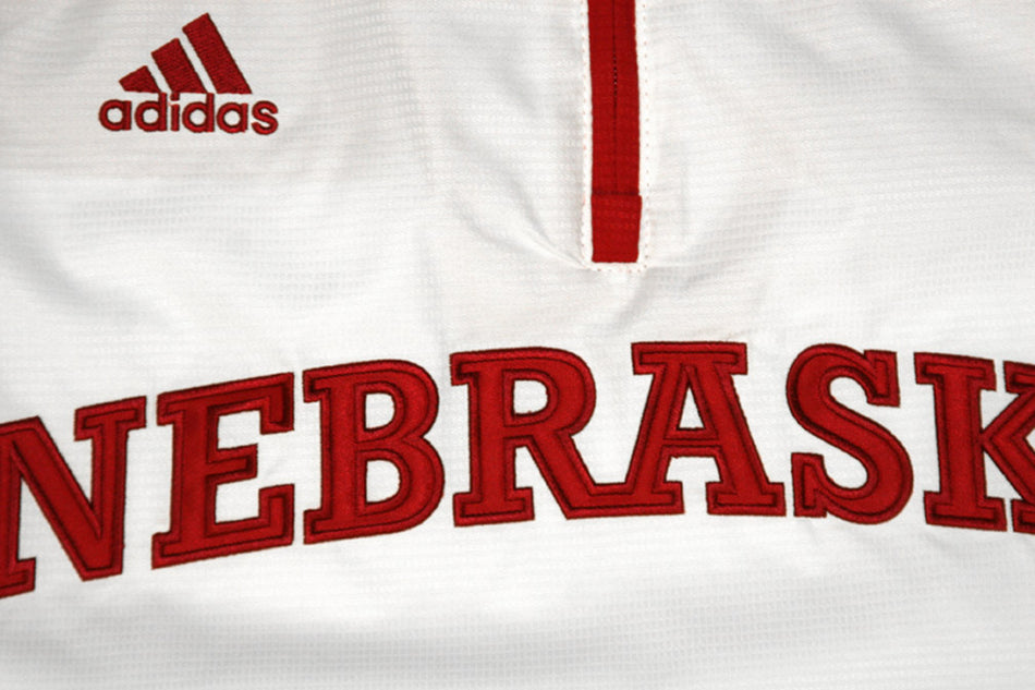 Adidas White Long Sleeve 1/4 Zip Woven Jacket