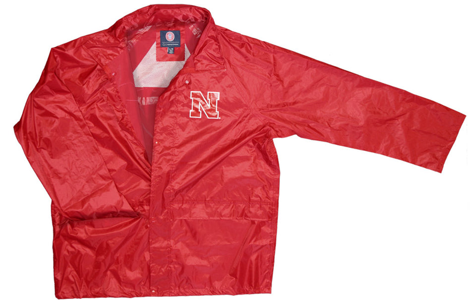 Mens red rain jacket
