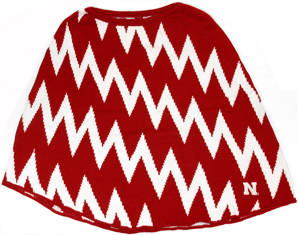 Nebraska Chevron Poncho