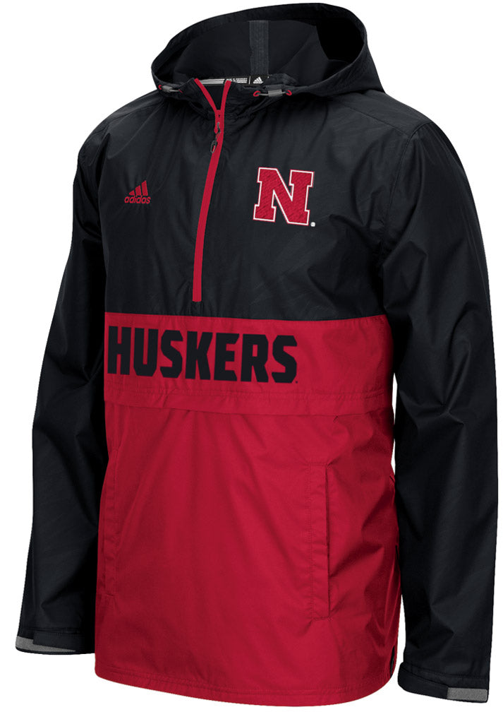 Adidas Black N Red Anorak Lightweight Huskers Jacket