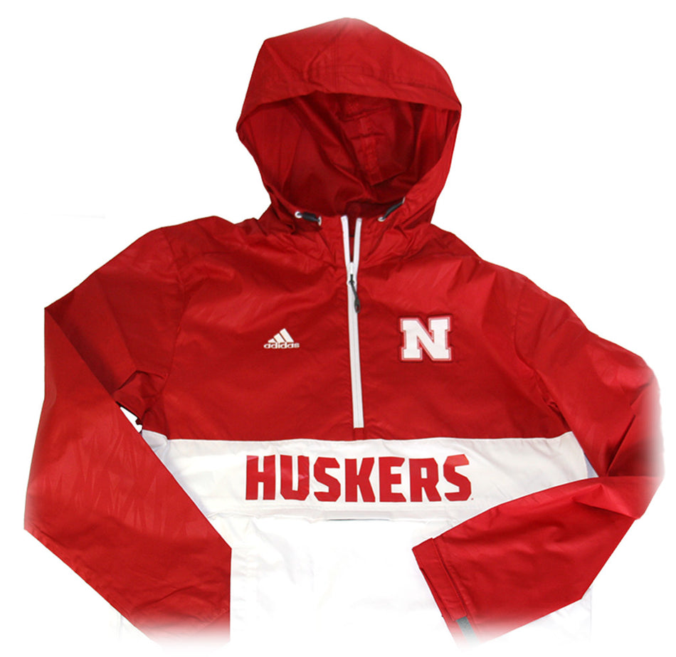Adidas Scarlet N Cream Anorak Lightweight Huskers Jacket