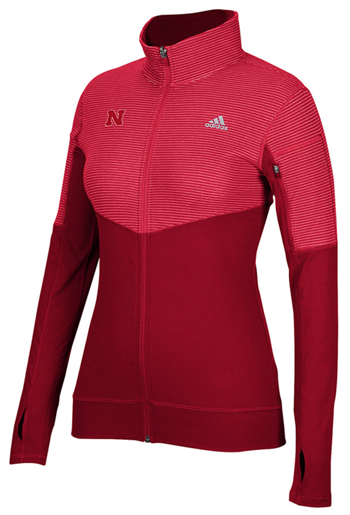 Adidas Ladies Huskers Red Quarter Zip Tech Pullover