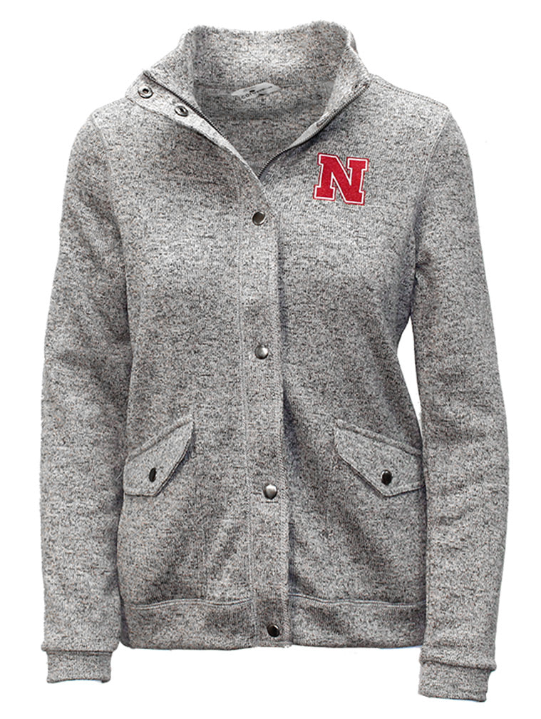 Nebraska Ladies Full Zip Button Up Colosseum Jacket
