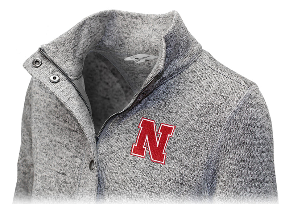 Nebraska Ladies Full Zip Button Up Colosseum Jacket
