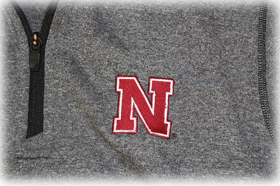 Adidas Nebraska N Heathered LS Quarter Zip