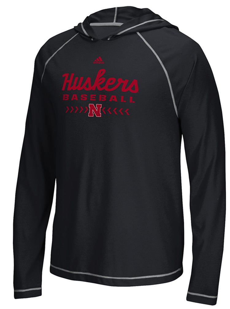 Adidas Husker Baseball Hooded LS Henley