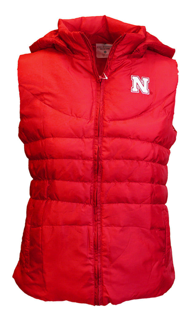 Red W Discus Puff Vest Col