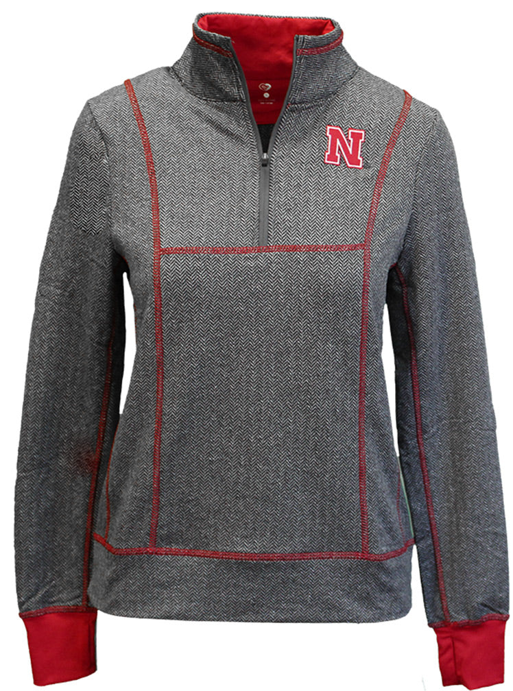 Husker Gals Herringbone Quarter Zip