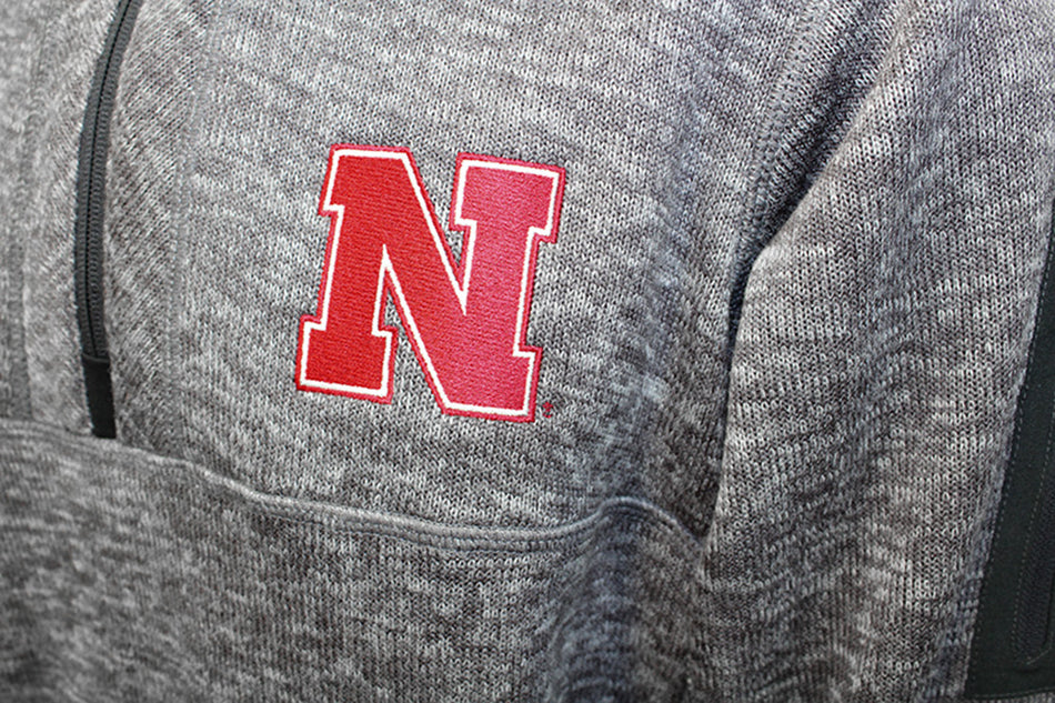Antigua Husker Smoke Quarter Zip Sweater Jacket