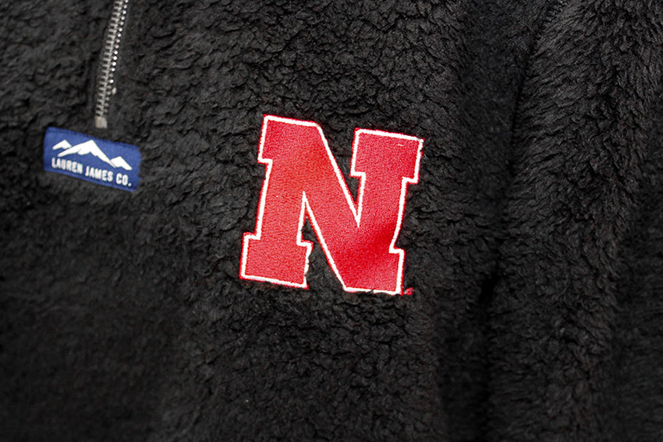Midnight Huskers Ladies Quarter Zip Sherpa