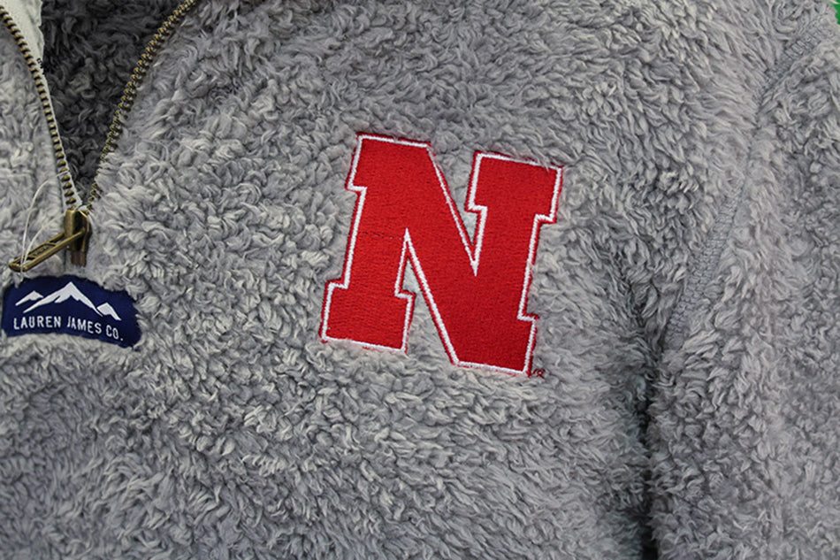 Smokey Huskers Ladies Quarter Zip Sherpa
