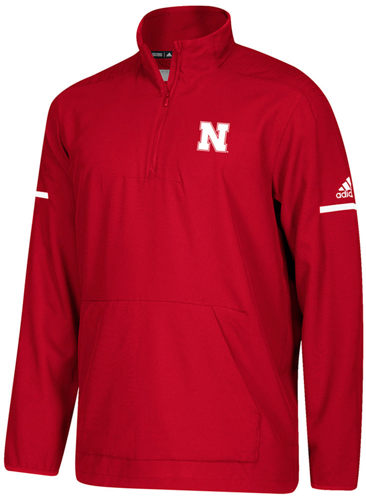 Adidas Nebraska Play Caller Quarter Zip - Red
