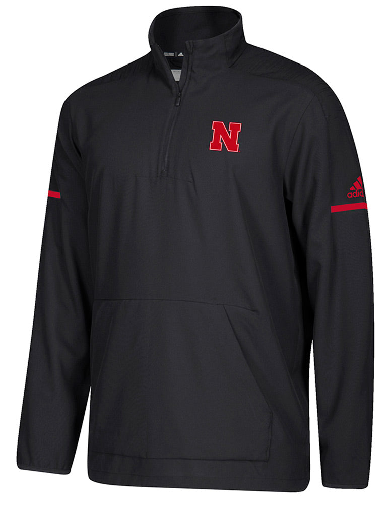 Adidas 2018 Nebraska Coaches Quarter Zip - Black