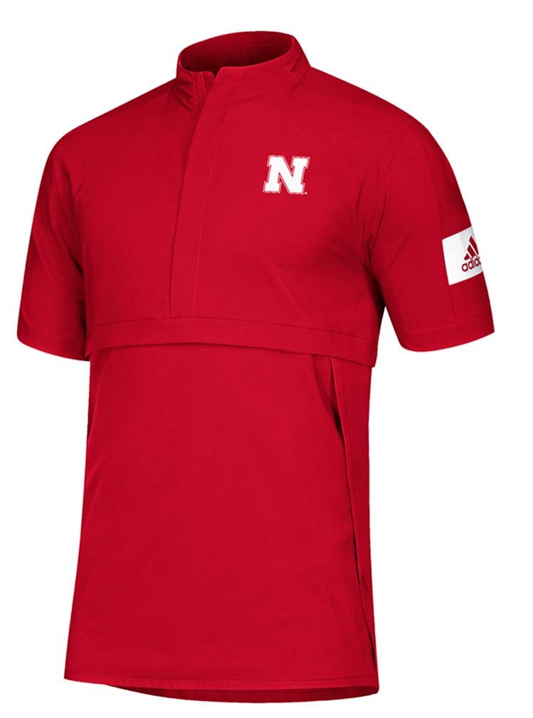 Adidas Nebraska Woven Game Mode S/S Quarter Zip - Red