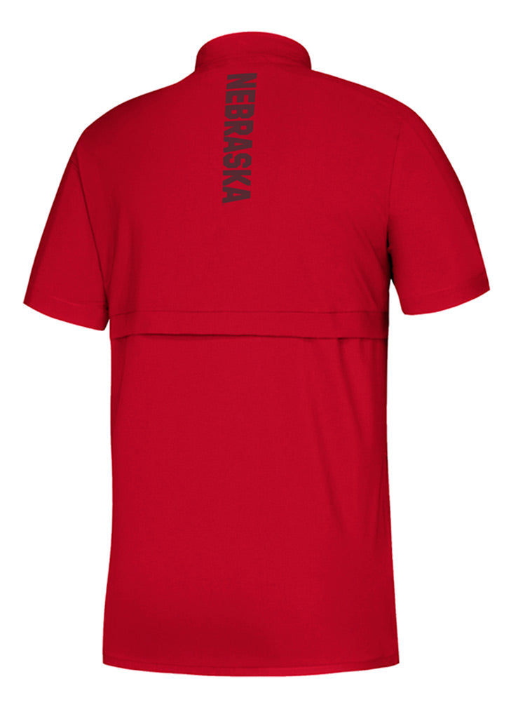 Adidas Nebraska Woven Game Mode S/S Quarter Zip - Red