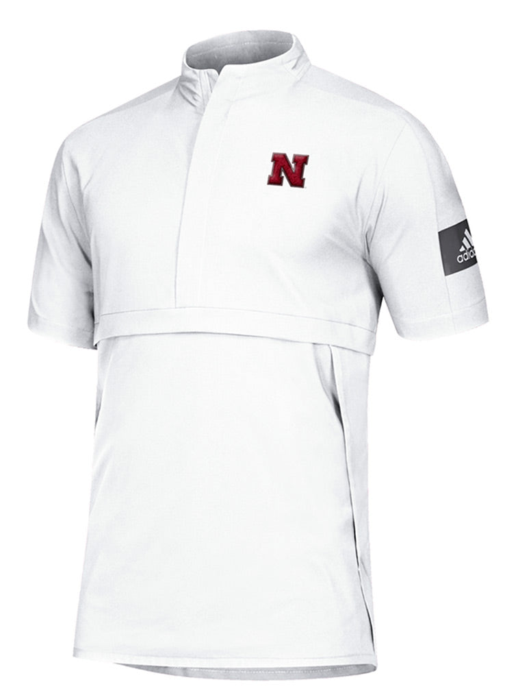 Adidas Nebraska Woven Game Mode S/S Quarter Zip - White
