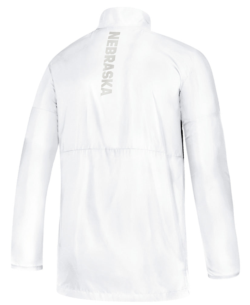 Adidas 2019 Nebraska Coach Frost Official Sideline Quarter Zip - White