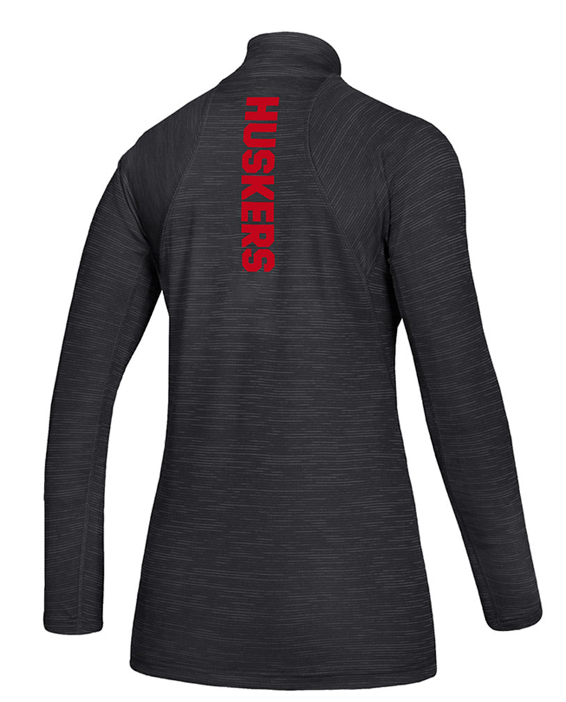 Adidas Womens Nebraska Official Sideline Quarter Zip - Black
