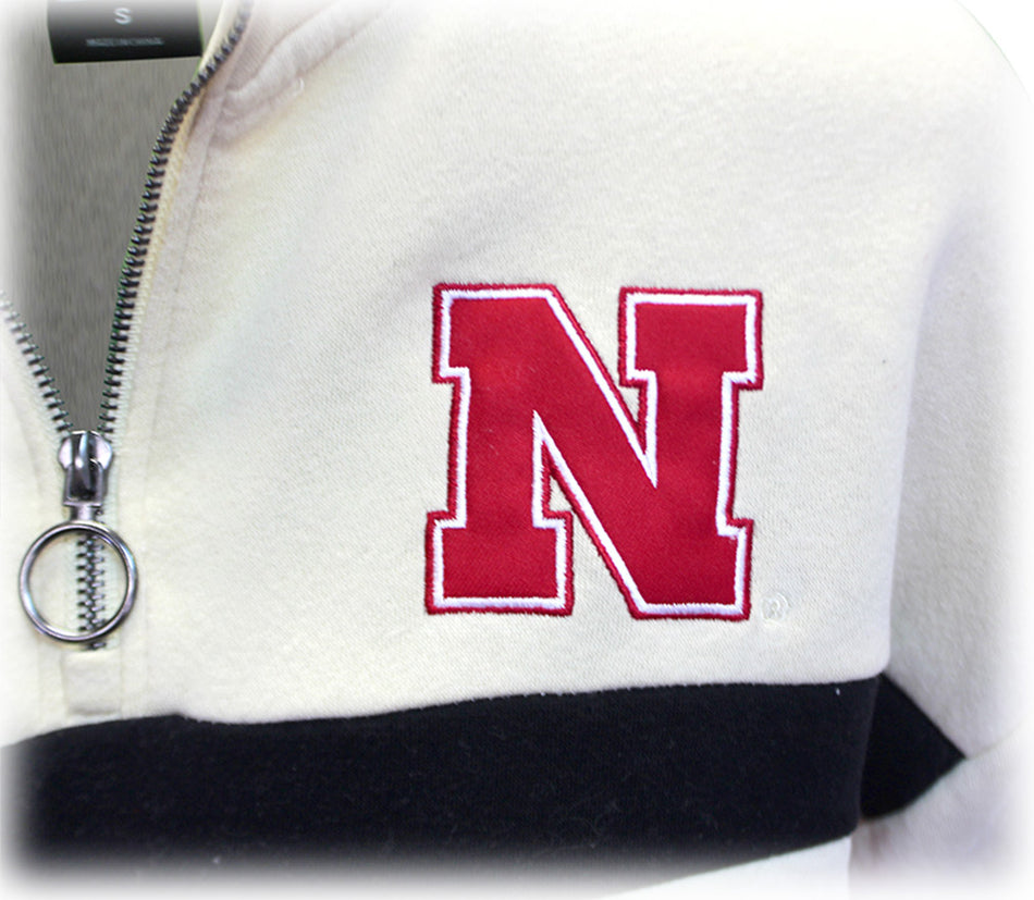 Womens Nebraska Cream Quarter Zip