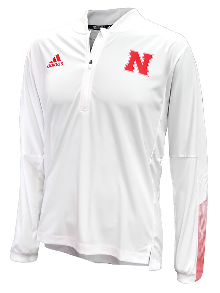 Adidas Official Nebraska Sideline Knit Quarter Zip - White