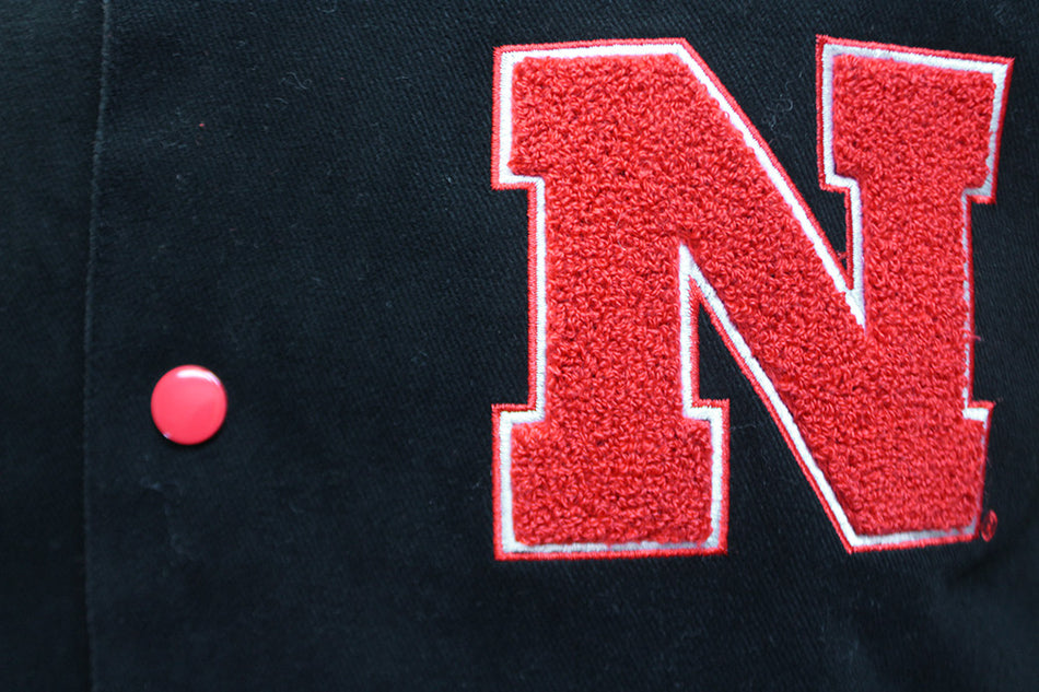 OG Huskers Classic Big 8 Button Up Varsity Jacket