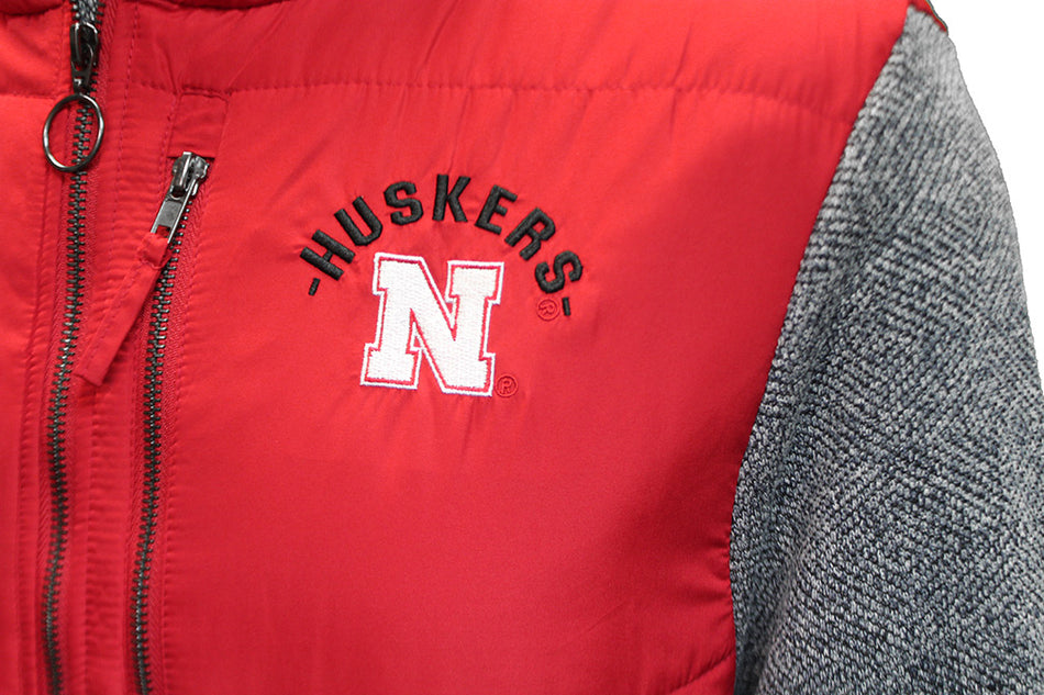 Nebraska Huskers Herringbone Full Zip Hooded Jacket