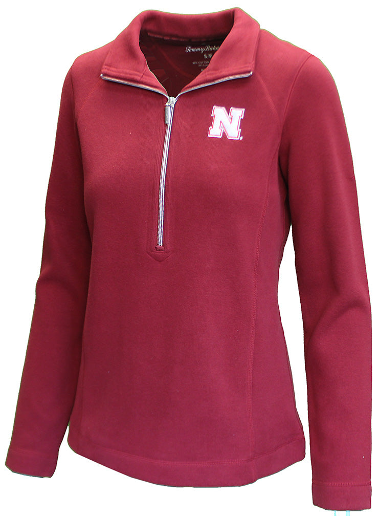 Womens Nebraska Sport Aruba Tommy Bahama Half Zip - Maroon