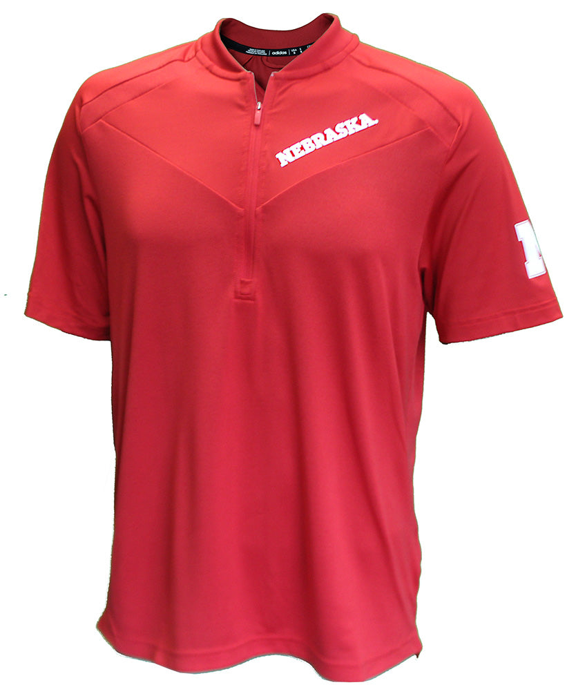 Adidas Nebraska Quarter Zip Knit Sideline Jacket