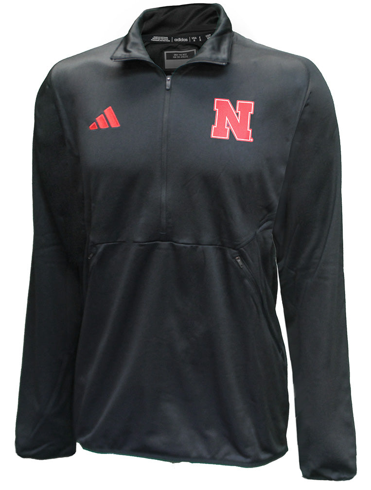 Adidas Official Huskers Sideline Quarter Zip - Black