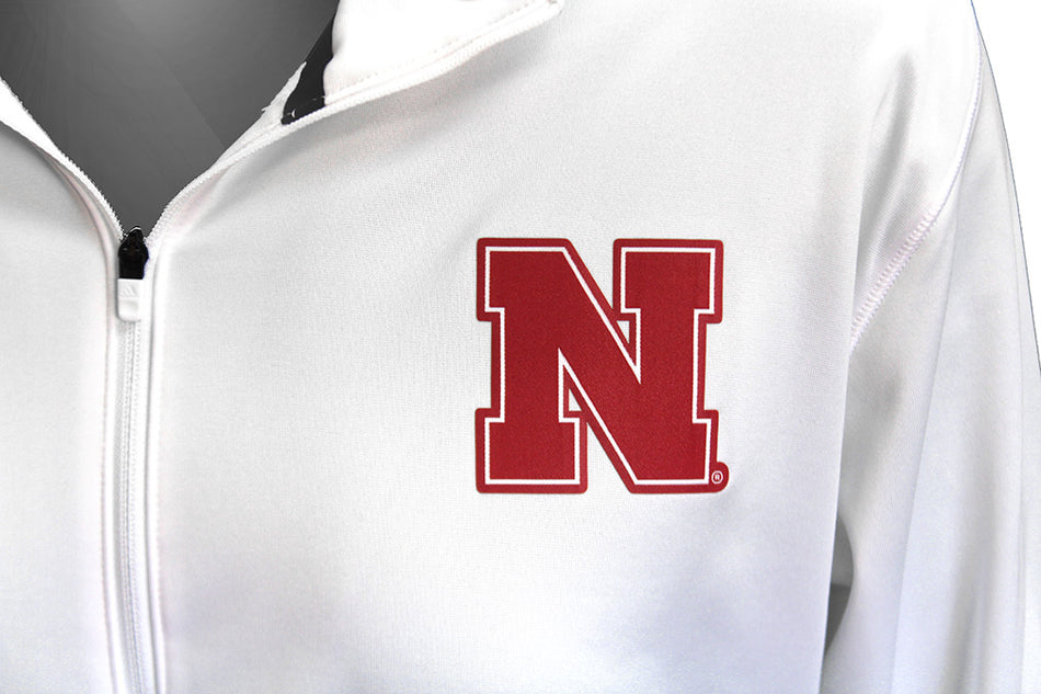 Adidas Womens Nebraska Sideline Knit Quarter Zip - White