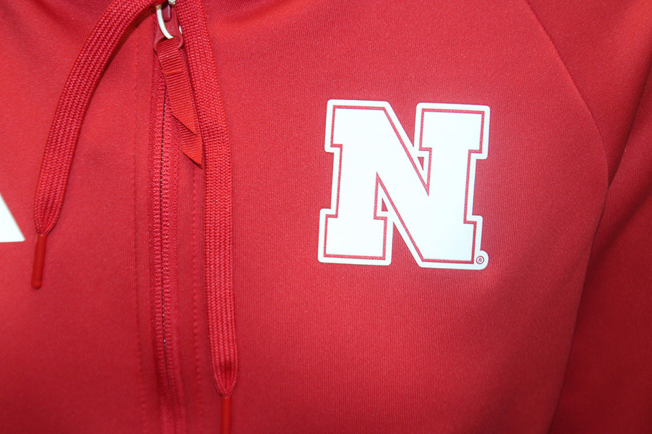 Adidas Womens Nebraska Full Zip Knit Travel Jacket