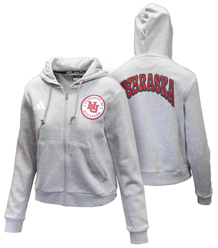 Adidas Womens Nebraska Fashion Zip Hood