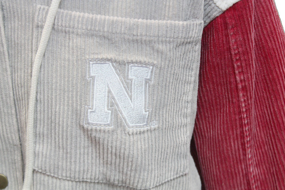 Womens Nebraska Vintage Wash Corded Button-Up Jacket