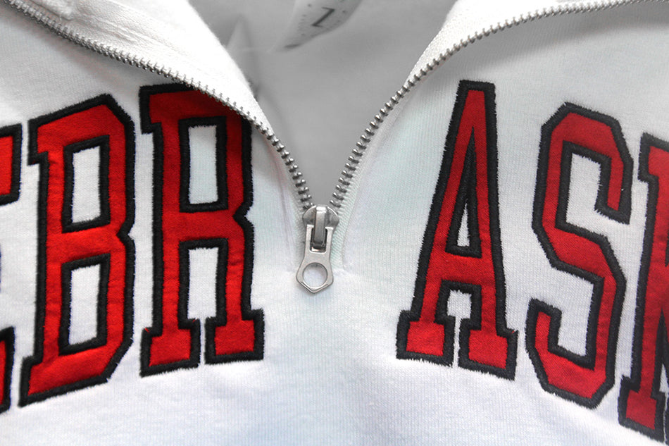 Womens Nebraska Cropped Quarter Zip Fleece