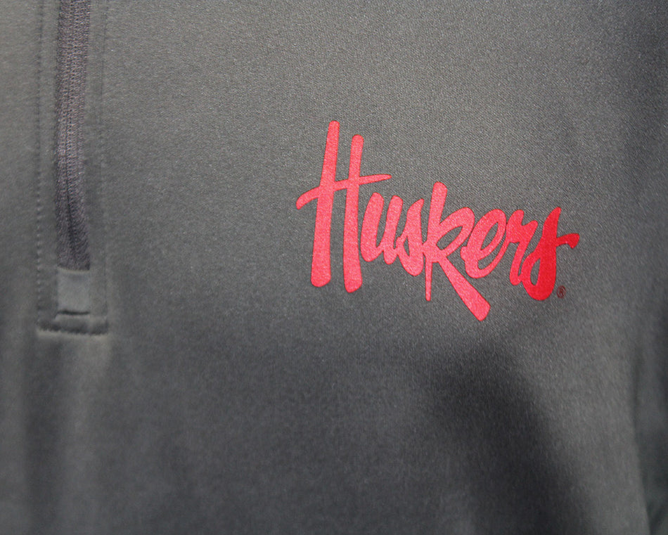 Adidas Huskers Script Half Zip Golf Jacket - Gray