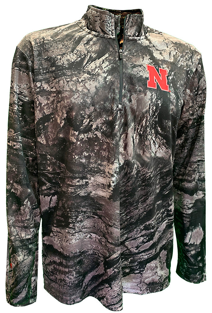 Nebraska Camo Realtree Huron Quarter Zip Windshirt