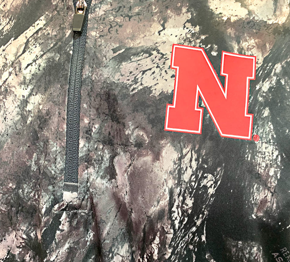 Nebraska Camo Realtree Huron Quarter Zip Windshirt