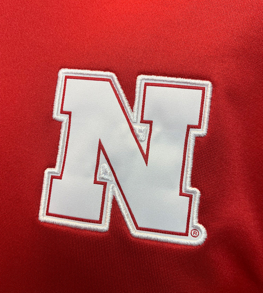 Adidas 2024 Nebraska Coaches LS Knit Quarter Zip - Red